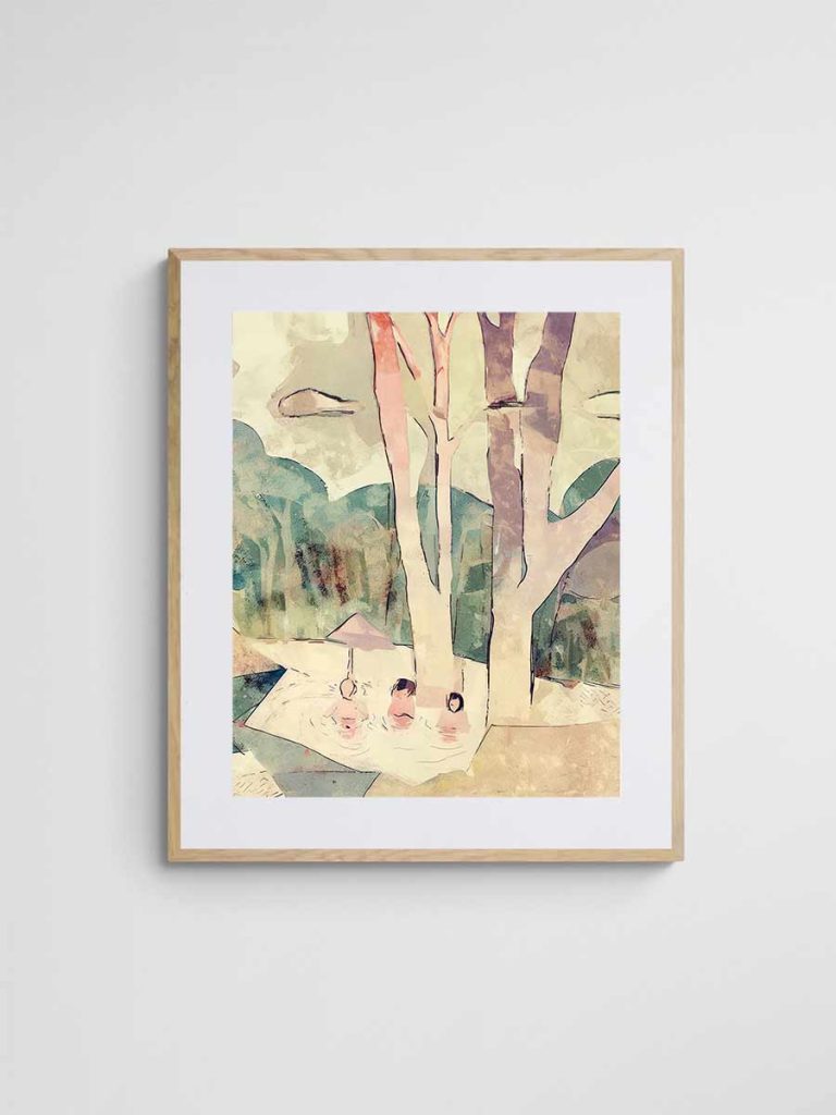 Abstract Art Print - Bathing in the Billabong