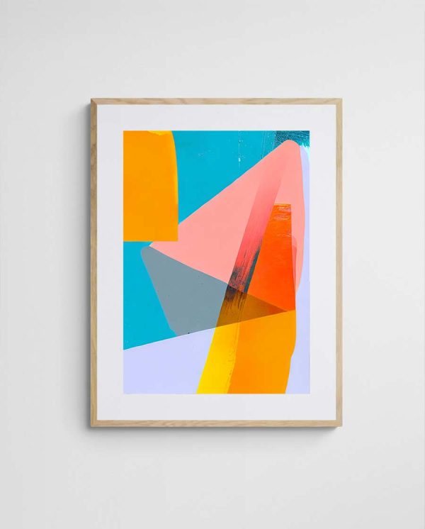 Colourful minimalist colourfield abstract  wall art print in frame - Blue-Sky-Magic