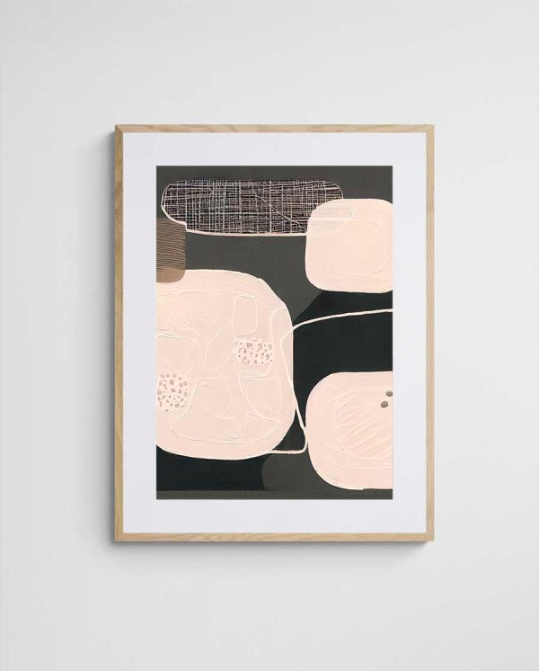 Bold black and white abstract art print canvas