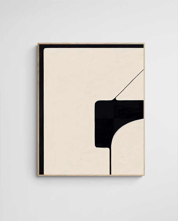Black and white abstract wall art print - Missing Pieces 6