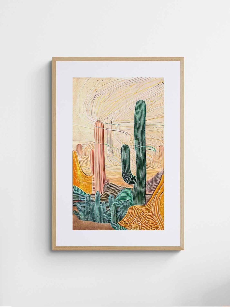 Abstract Cactus Desert Art Print - Cactus-Country-1