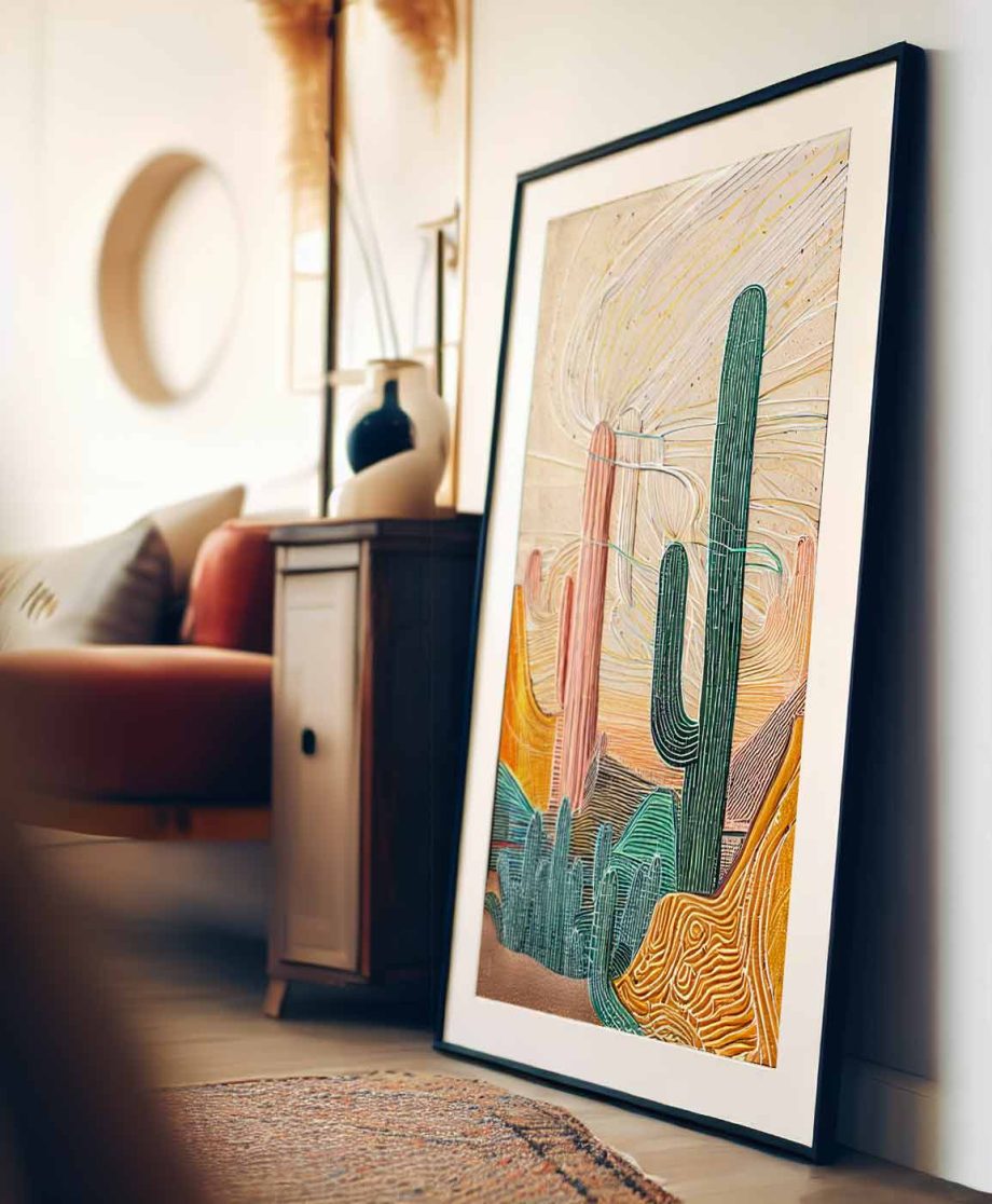 Cactus abstract art print