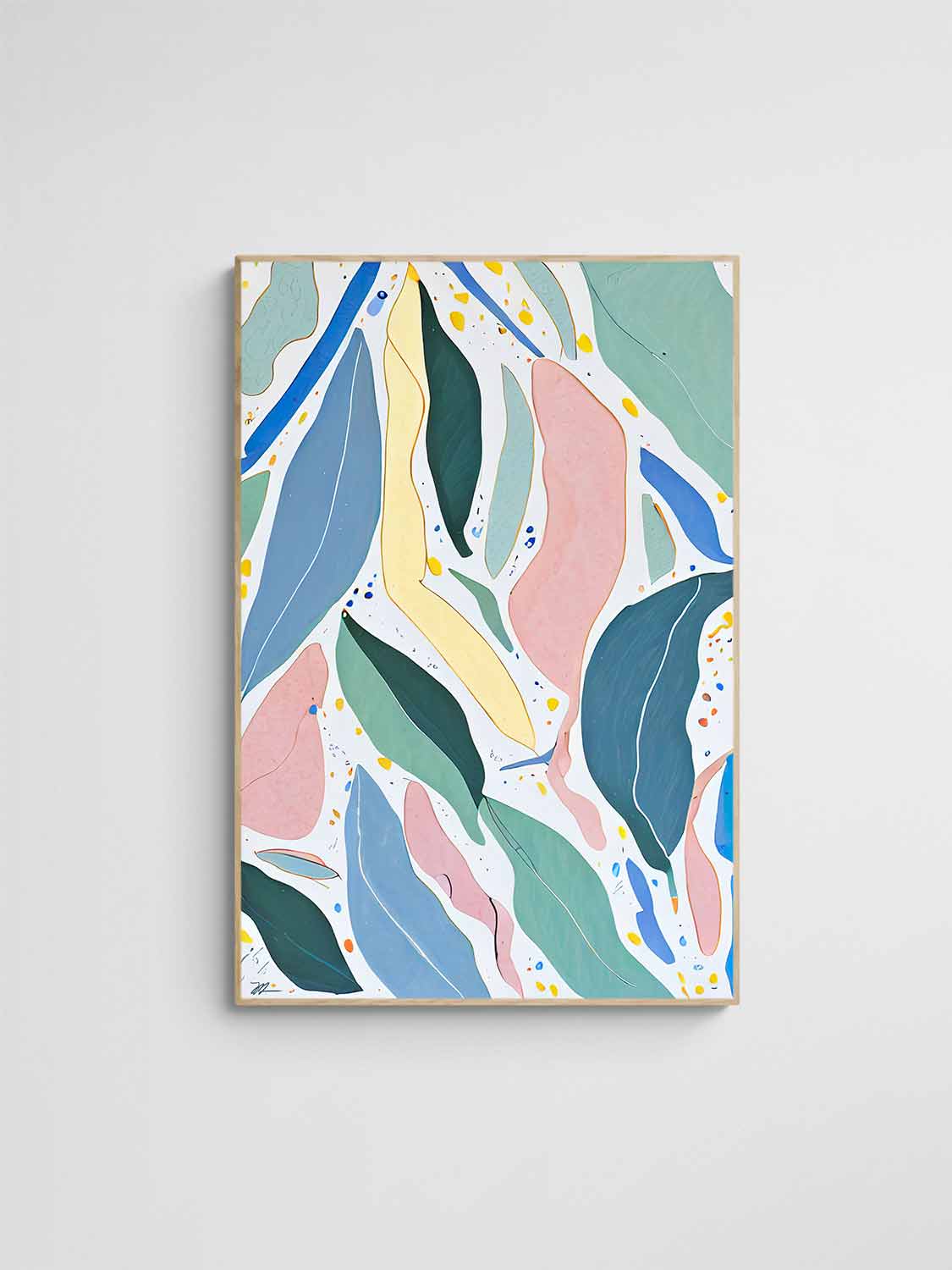 Colourful Australian Abstract Gum Leaf Art Print
