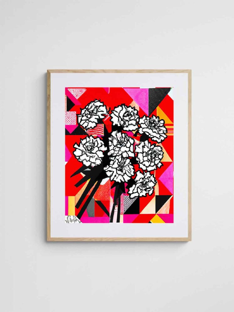Abstract Art Print - Mexican Carnations
