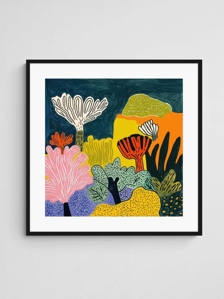 Deep Colour 4 Abstract Coral Art Print - Australia