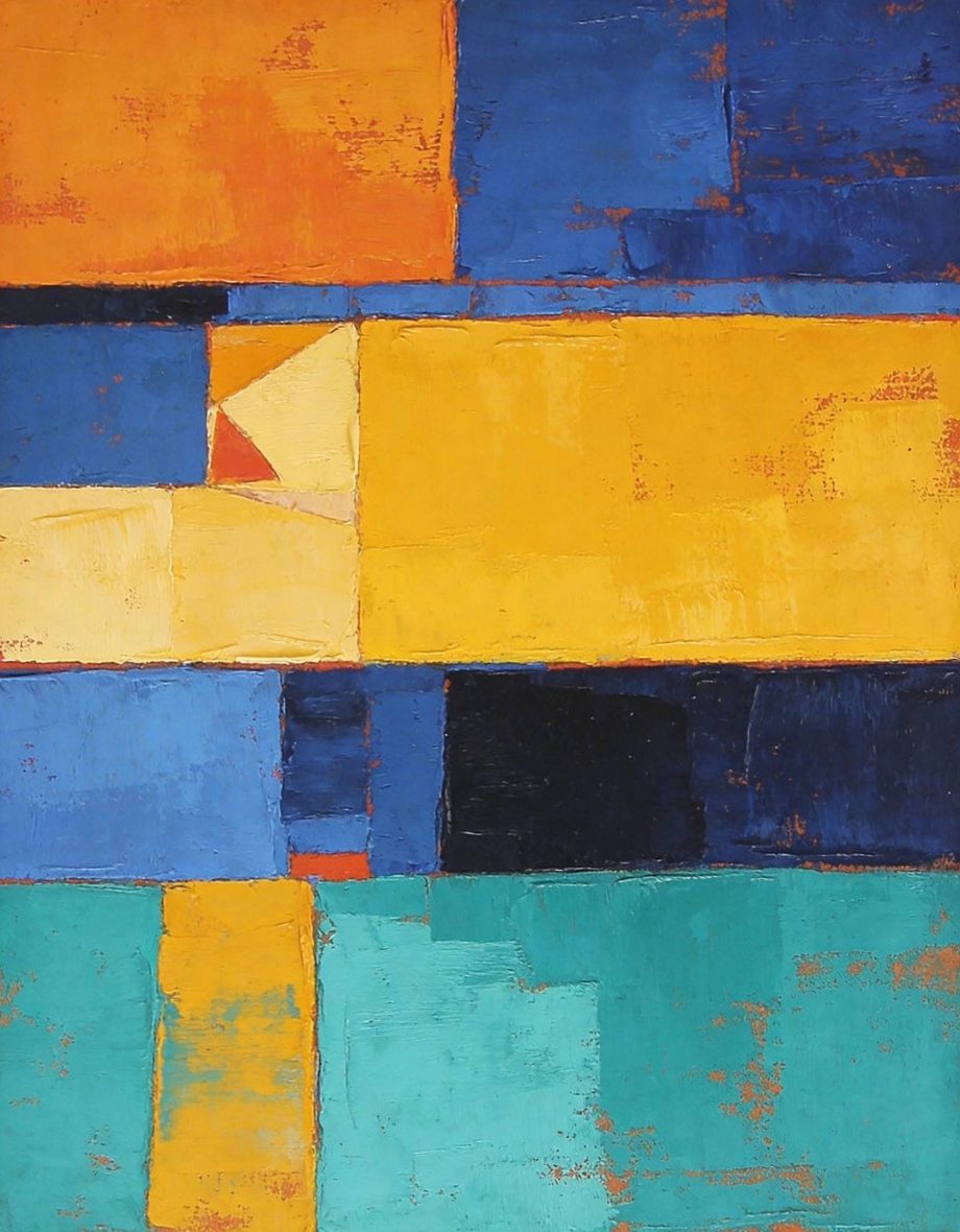 Colour Band Break - Colourful Geometric Abstract Wall Art