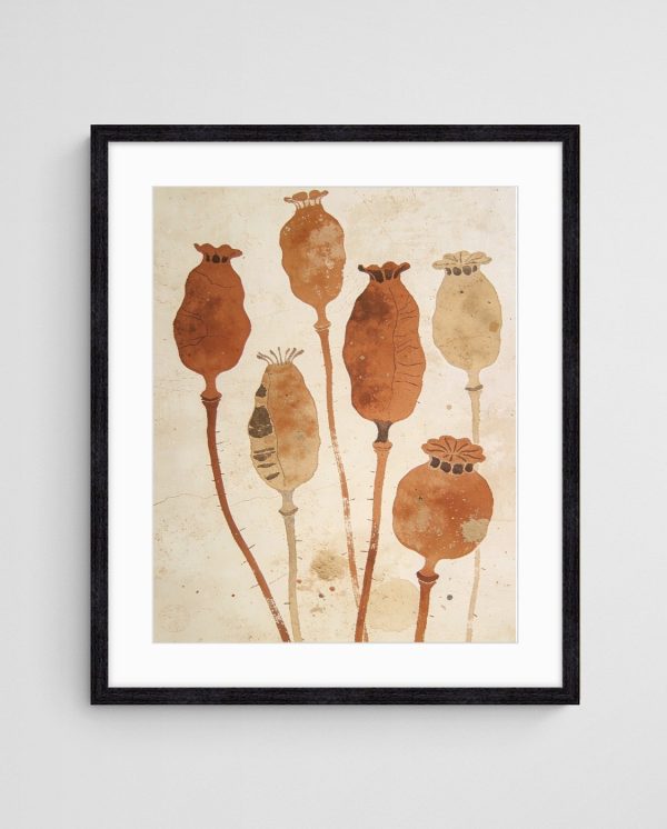 Karara Seed Pod Art Karara Seed Pods - Abstract Botanical Texture Print art print with Black 4-5 Portrait frame - high quality giclée print
