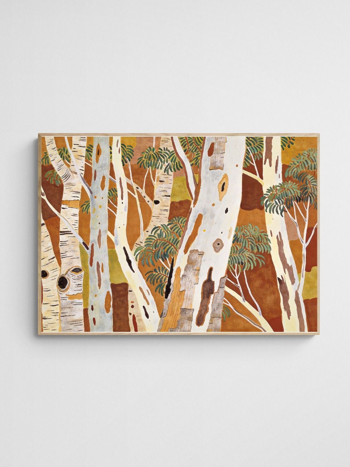Paperbark Texture Art Paperbark Textures - Abstract Melaleuca Nature Print art print with Wood A Landscape frame - high quality giclée print