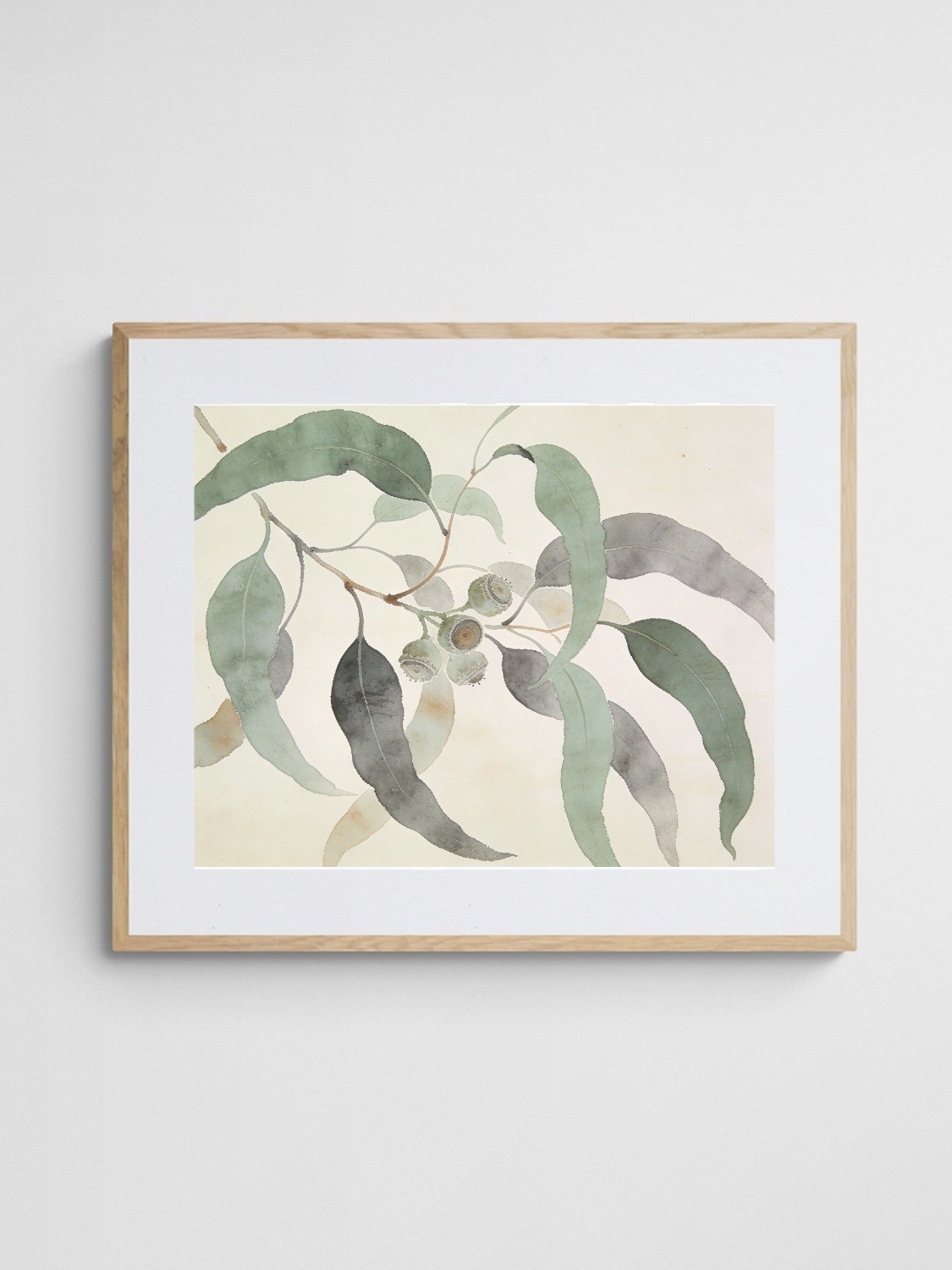 green floral boho art print Green Minimalist Eucalyptus art print with Ornate 4-5 Landscape frame - high quality giclée print