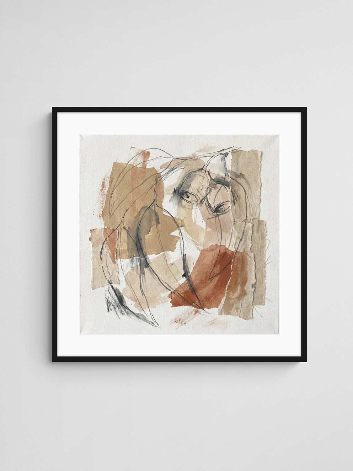 Eucalyptus Boho Art Eucalyptus Tapestry art print with Black Square frame - high quality giclée print