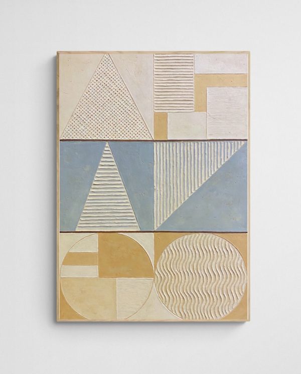 Geometric Harmony art print with Wood A Portrait frame - high quality giclée print