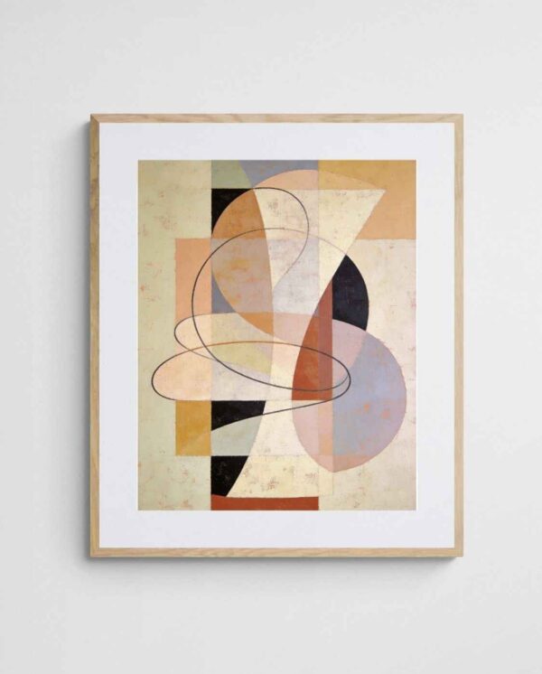 Neutral Geometric abstract print Tangled Hourglass art print with Ornate 4-5 Portrait frame - high quality giclée print