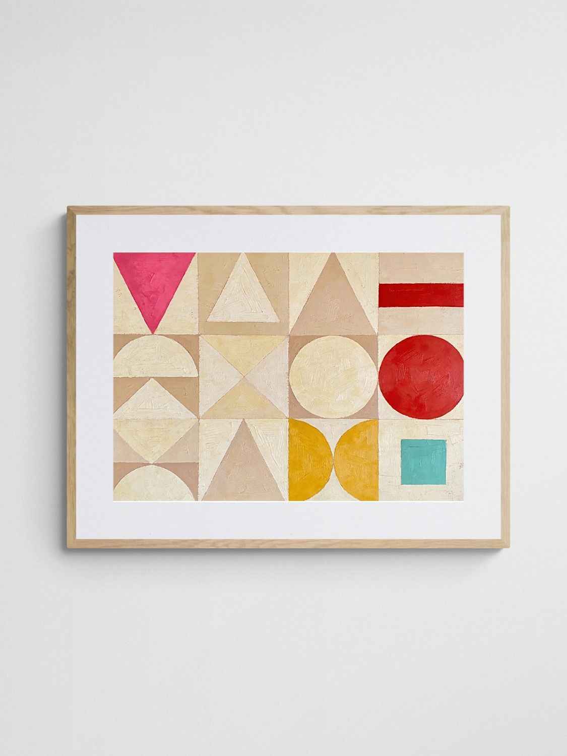 mid-century minimalist geometric abstract print Checkerboard Future 2 art print with Ornate A Landscape frame - high quality giclée print