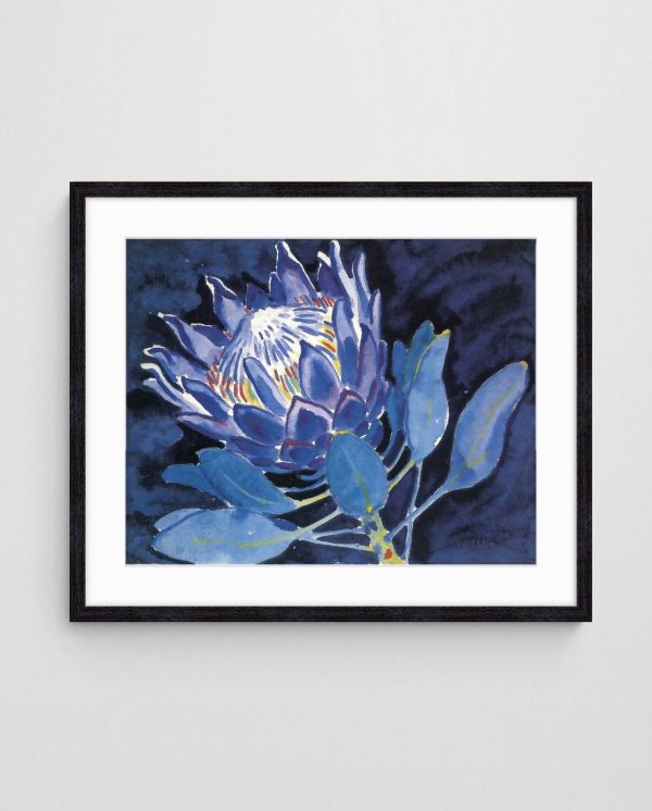 Indigo Dusk art print with Black 4-5 Landscape frame - high quality giclée print