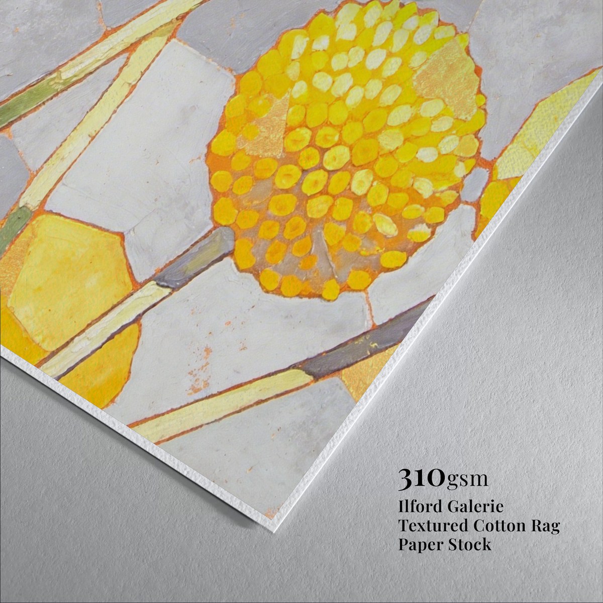 Billy Button Abstract Art Golden Billy Buttons - Playful Abstract Floral Print art print with framed frame - high quality giclée print