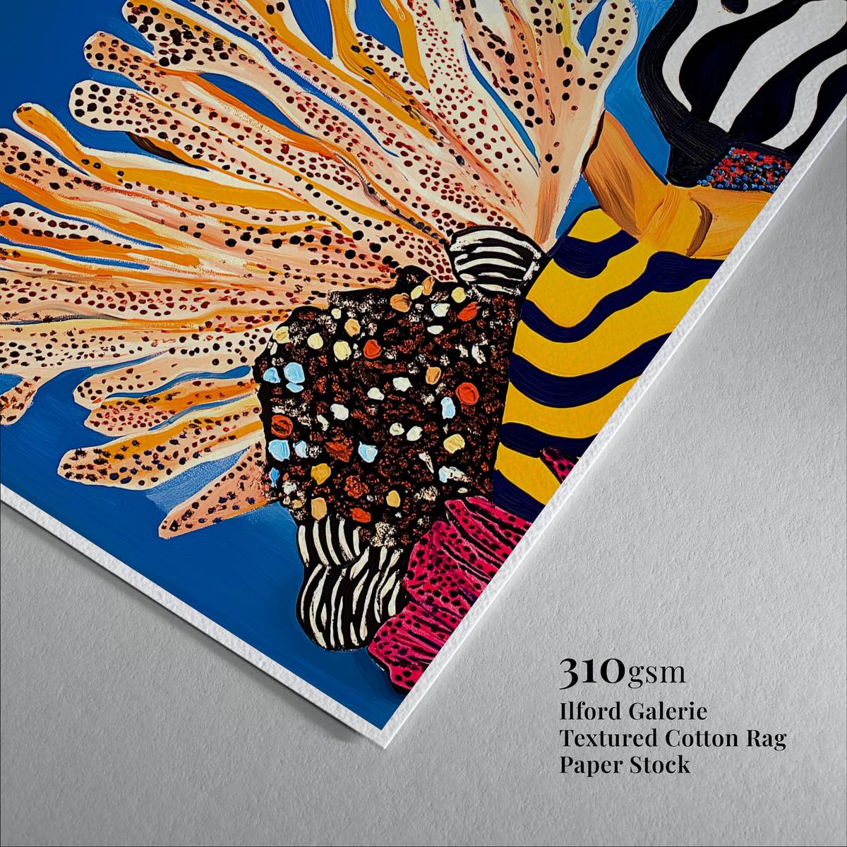 reef abstract coastal art Reef Alive 1 art print with framed frame - high quality giclée print