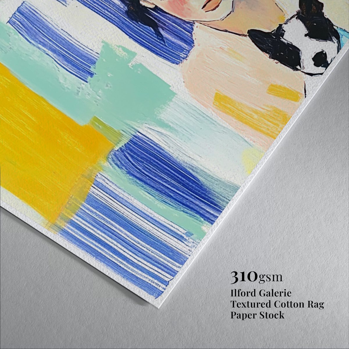 woman and dog art print Dreaming with Dog art print with framed frame - high quality giclée print