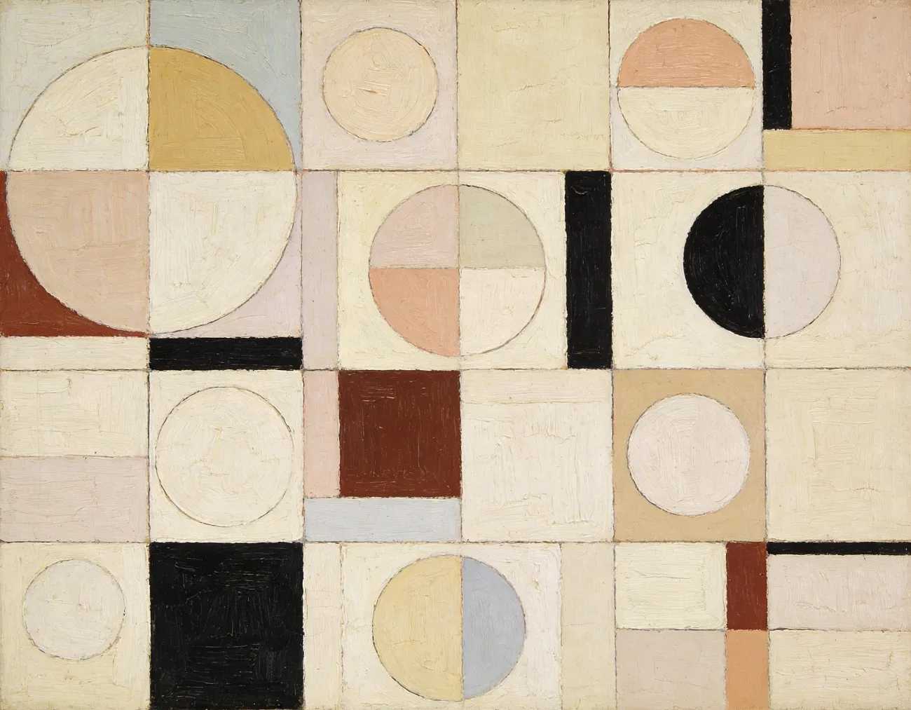 pastel geometric abstract art print Vanilla Harvest 3 - original abstract wall art print