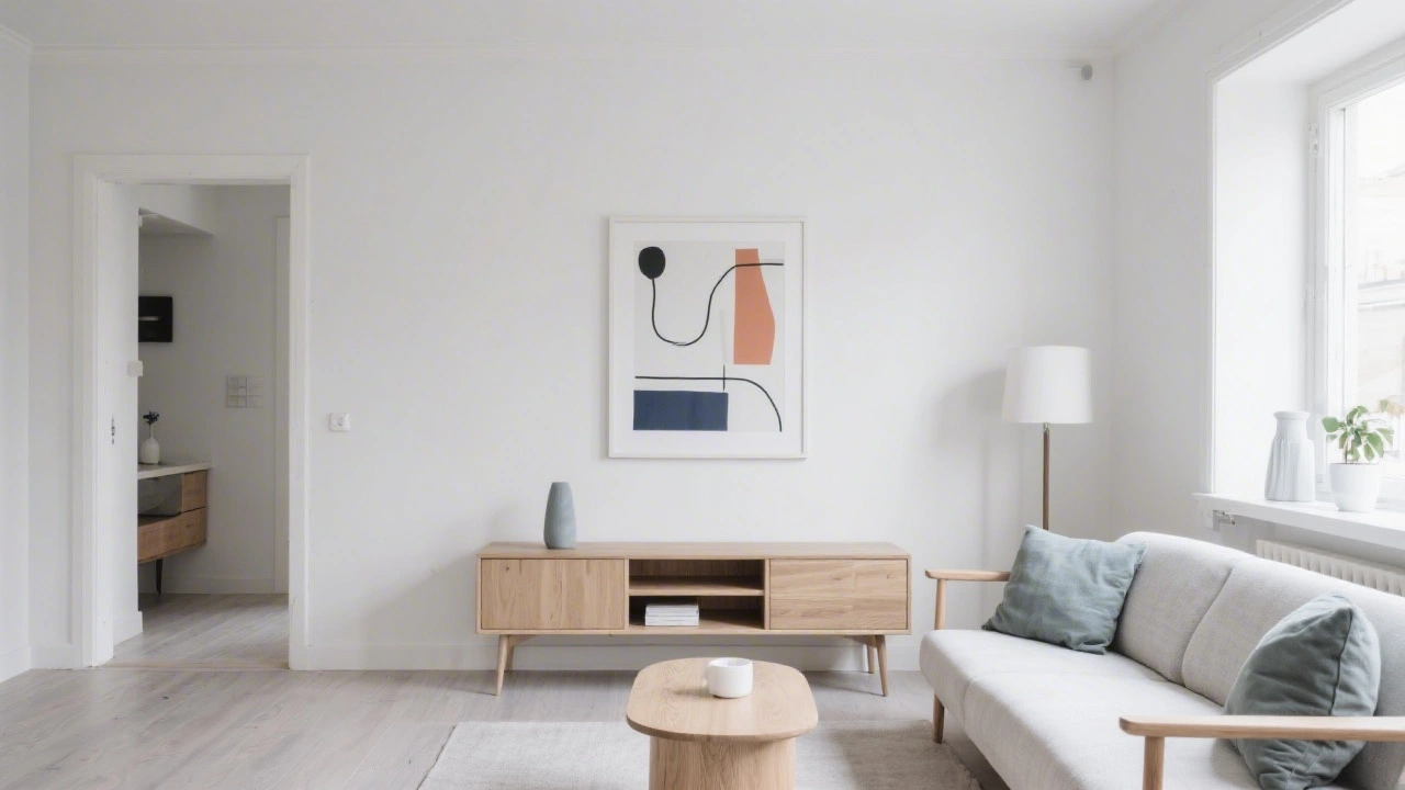 abstract painting furniture arrangement - Coordinating Art With Furniture and Décor