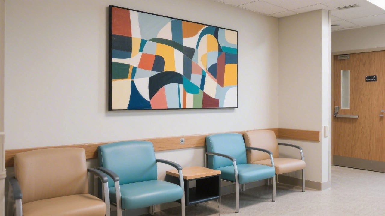 abstract art in medical waiting room - Colour Psychology and Patient Response