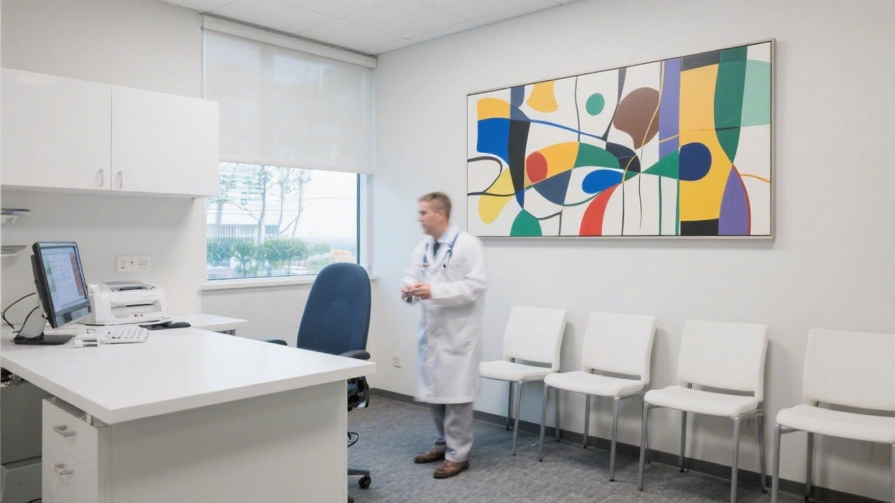Australian doctor's office with abstract artwork - Australian Medical Practices Leading the Art Revolution