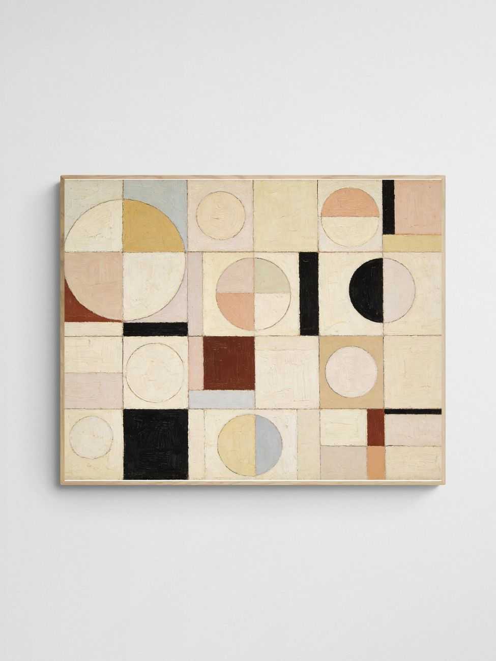 pastel geometric abstract art print Vanilla Harvest 3 art print with Wood 4-5 Landscape frame - high quality giclée print