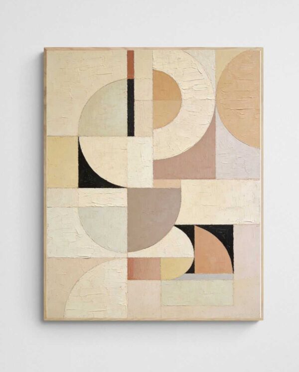 neutral abstract art print Vanilla Harvest 1 art print with Wood 4-5 Portrait frame - high quality giclée print