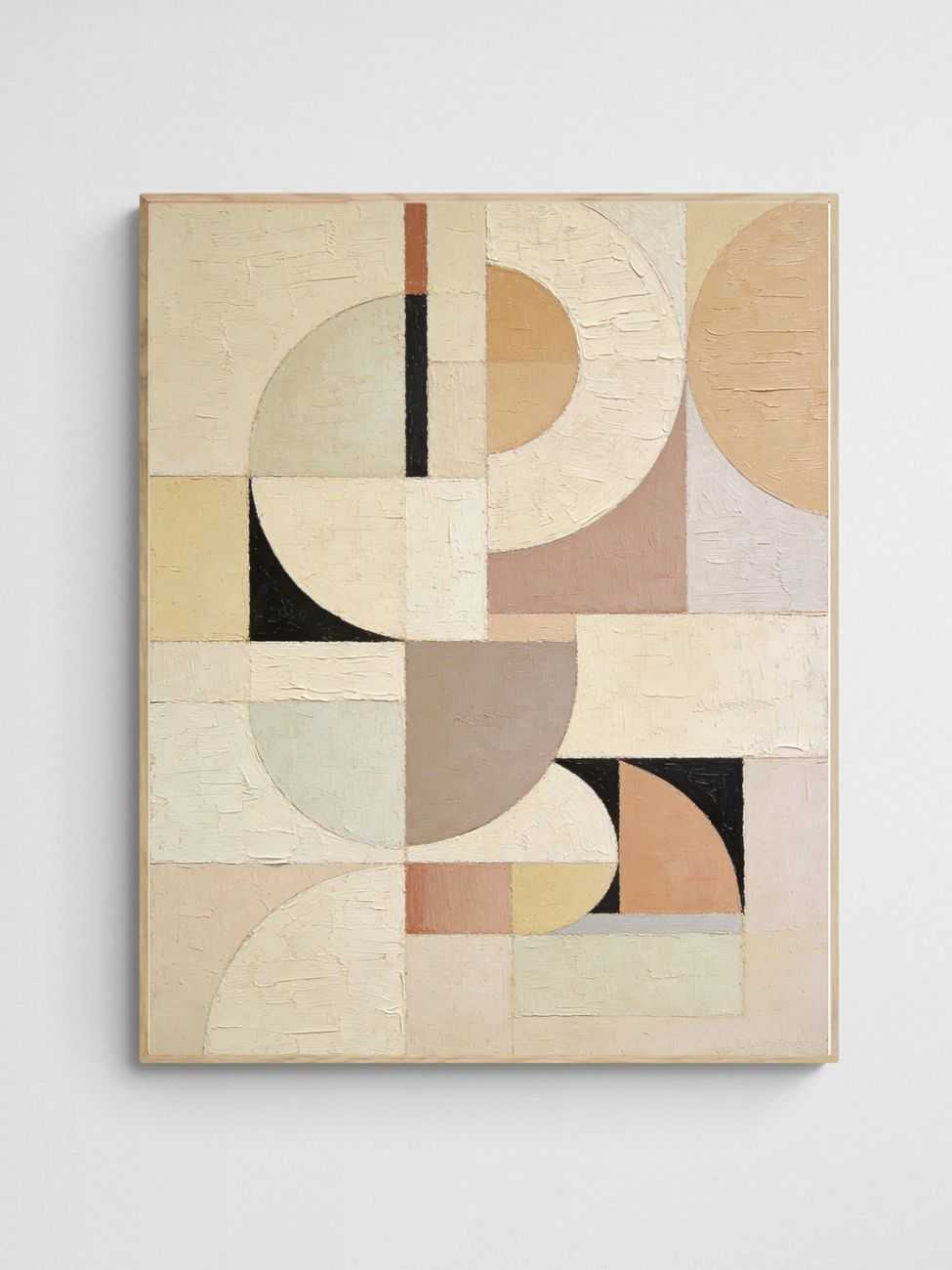 neutral abstract art print Vanilla Harvest 1 art print with Wood 4-5 Portrait frame - high quality giclée print