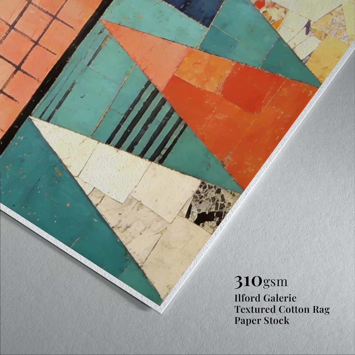 Mid century geometric abstract painting Off the Ancient Grid art print with framed frame - high quality giclée print