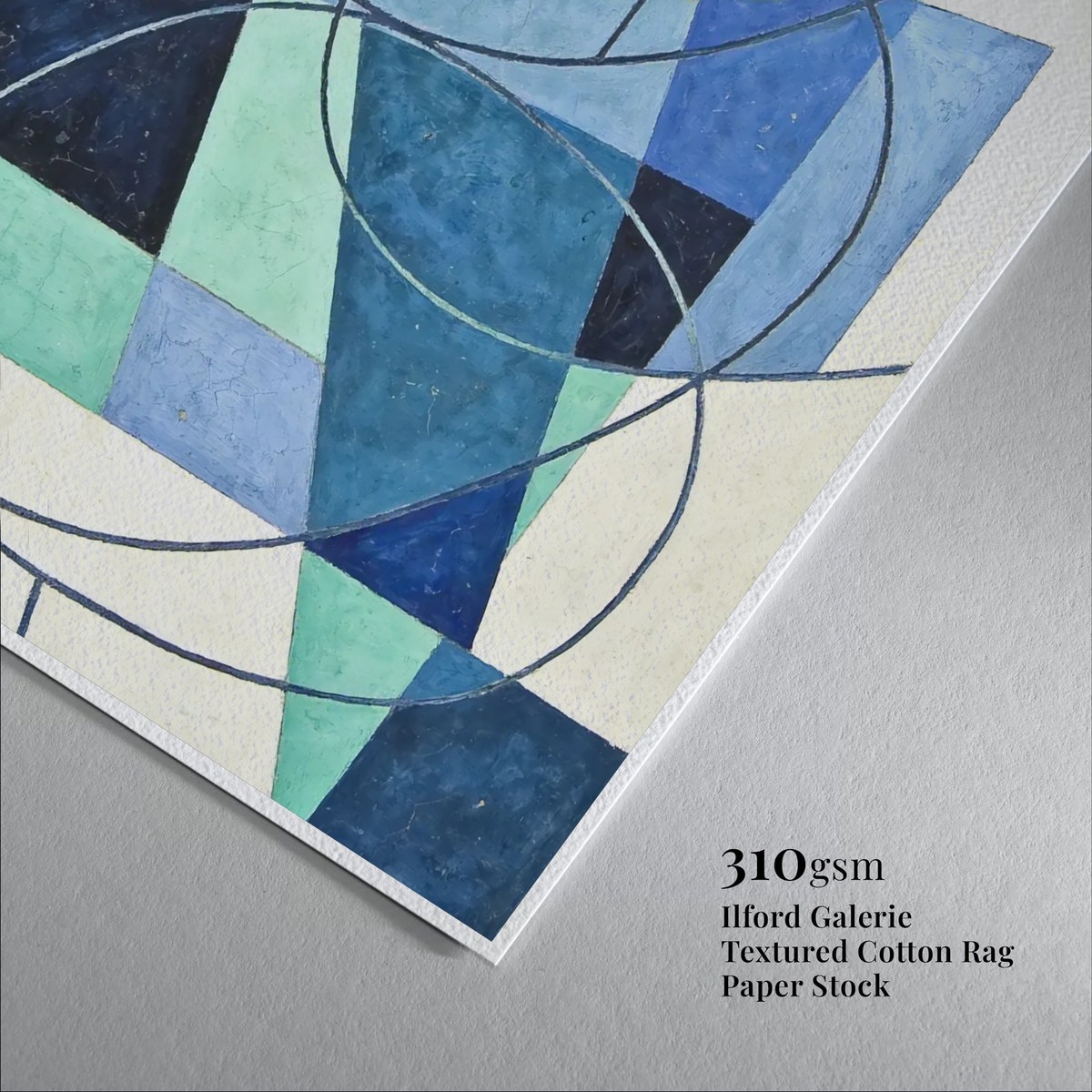 blue geometric abstract art print Chilled Whispers art print with framed frame - high quality giclée print