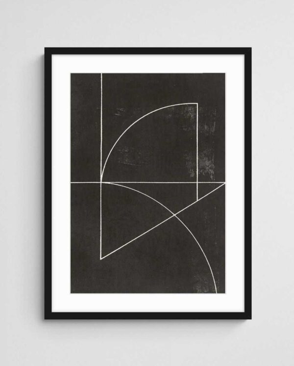 bold black abstract art print Cut through art print with Black A Portrait frame - high quality giclée print