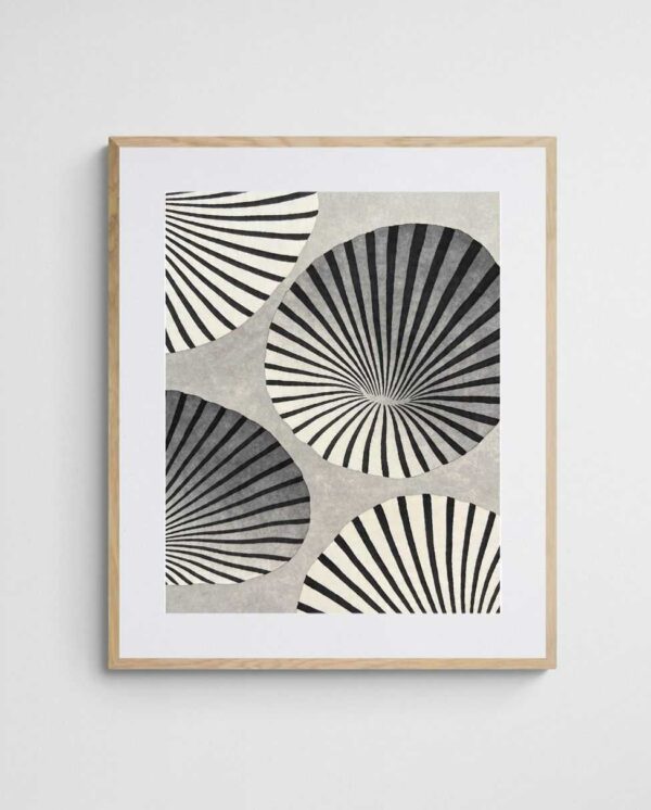 neutral abstract art print Fantashell art print with Ornate 4-5 Portrait frame - high quality giclée print