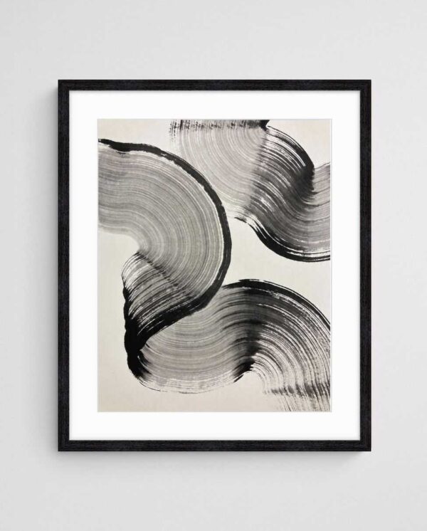 minimalist abstract art print Ink Ribbons 2 art print with Black 4-5 Portrait frame - high quality giclée print