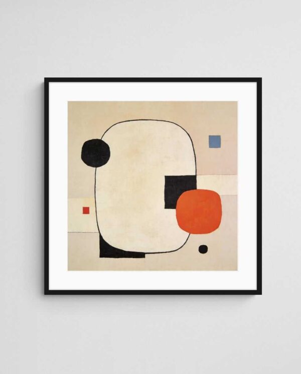 neutral abstract art print Outfield art print with Black Square frame - high quality giclée print