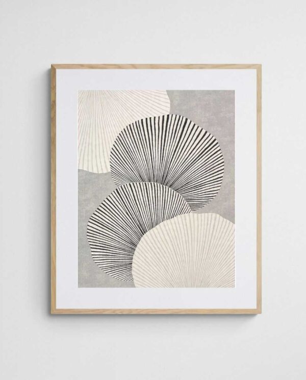neutral coastal abstract print Seaborn art print with Ornate 4-5 Portrait frame - high quality giclée print