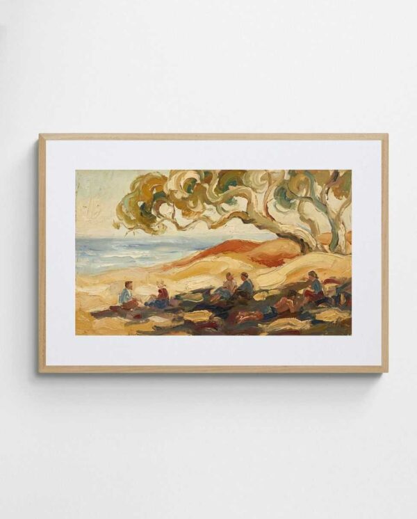 Shady Beach Dunes art print with framed frame - high quality giclée print