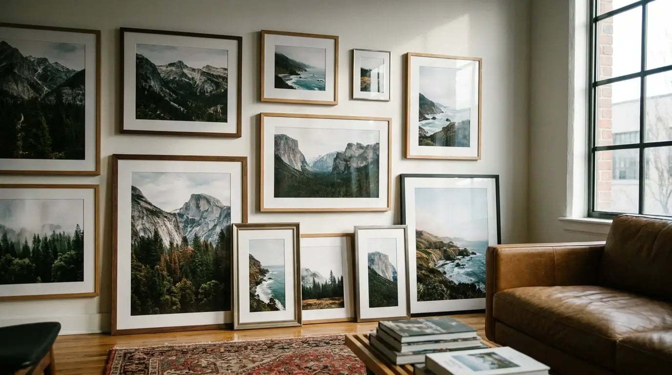 Landscape Prints That Reshape Your Space - Framed landscape prints gallery wall visual guide for Landscape Prints That Reshap
