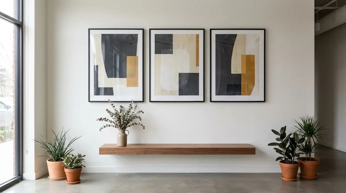 Small Office Art Solutions - Minimalist office art wall visual guide for Small Office Art Solutions: Productivity Meets Beaut