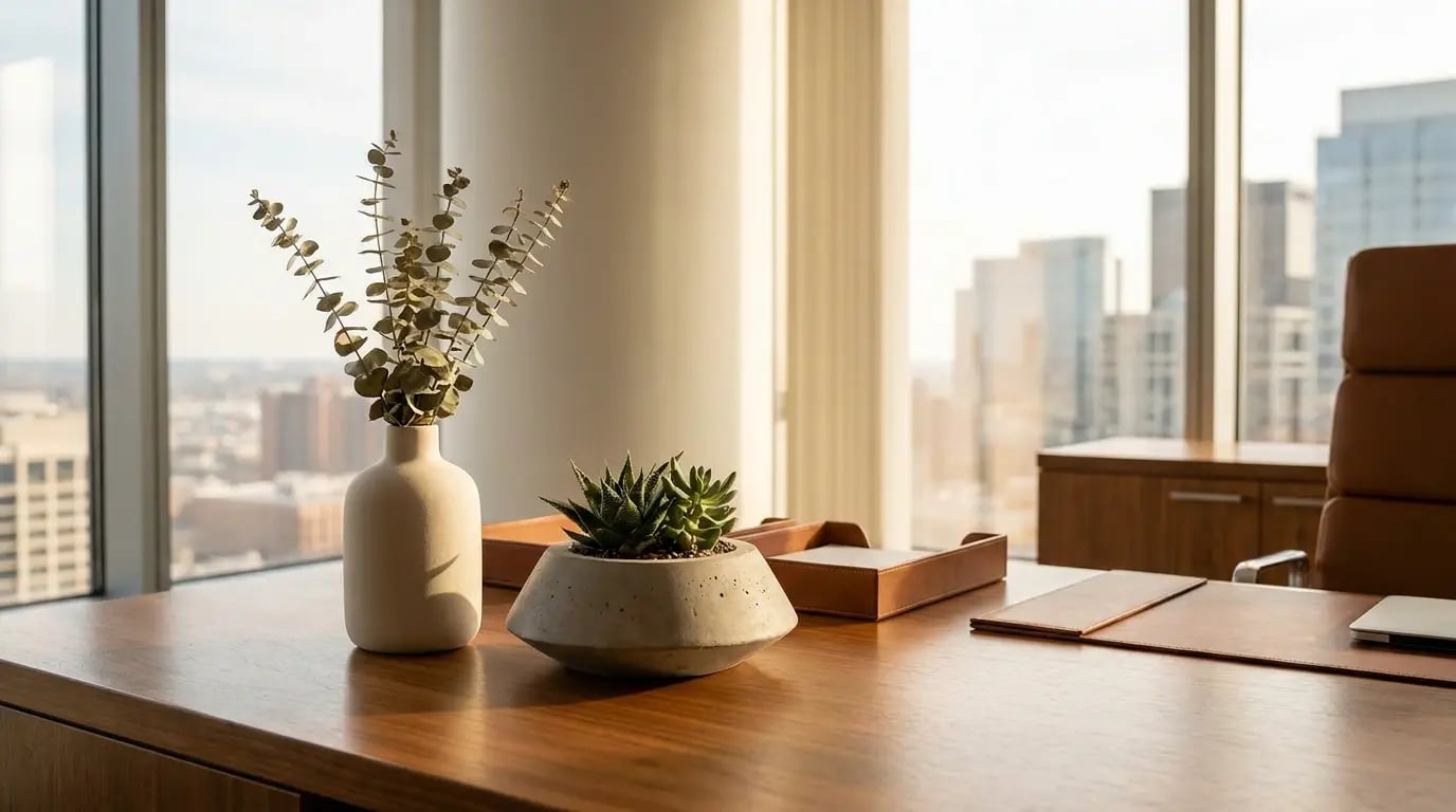 The Psychology Behind Strategic Office Decor - Modern office decor arrangement visual guide for The Psychology Behind Strateg